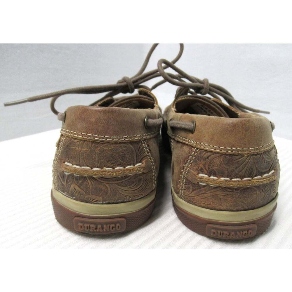 Durango Leather Loafer Floral Embossed Shoes Brown Woman Size 9.5 Casual - Picture 4 of 6